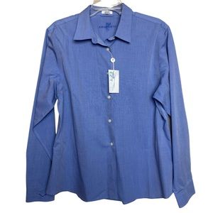 Ashworth Women's Long Sleeve EZ-Tech Cotton Button Front Shirt | XL